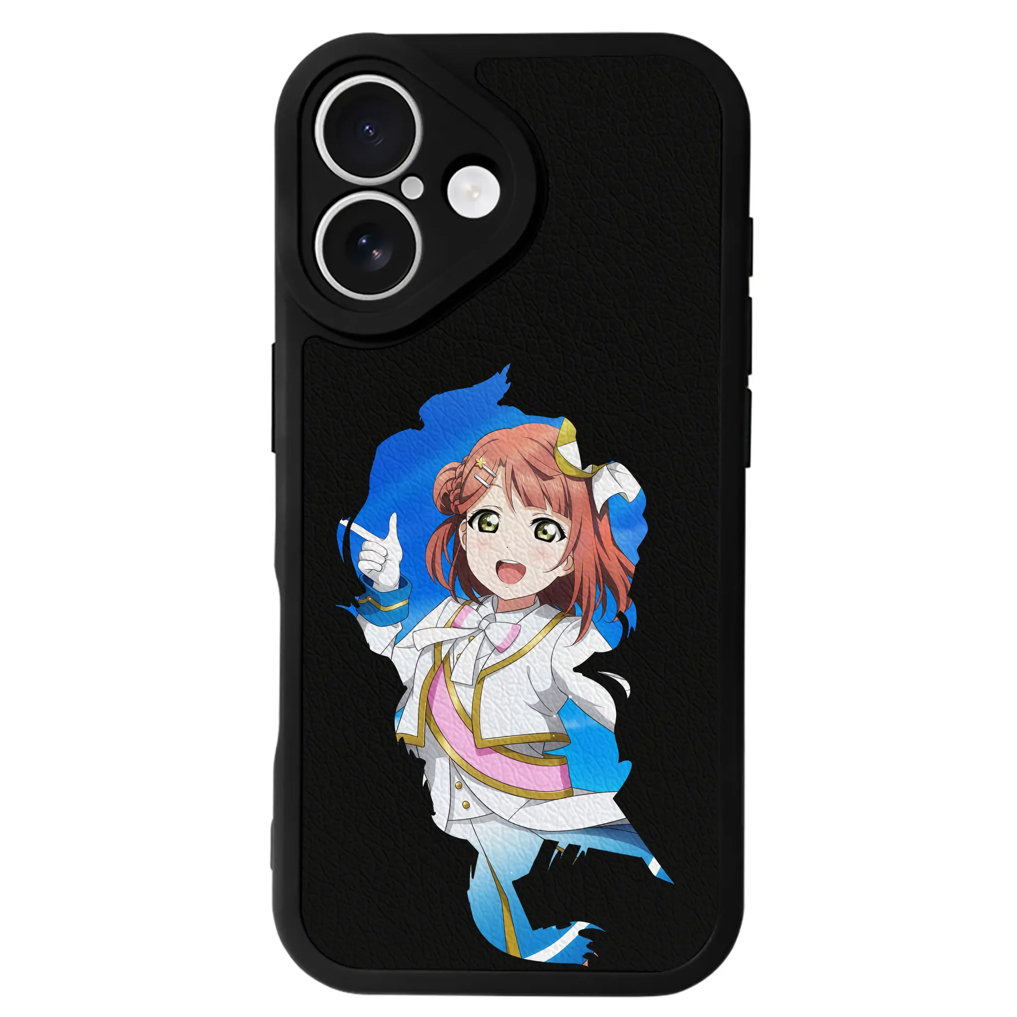 Love Live! グッズ,上原歩夢 - IPhone 16シリーズ対応 ・ シリコンスマホケース ・ レザー調 ・ 高精度フィット ・ 耐衝撃 ・ ワイヤレス充電対応 ・ 精密カット